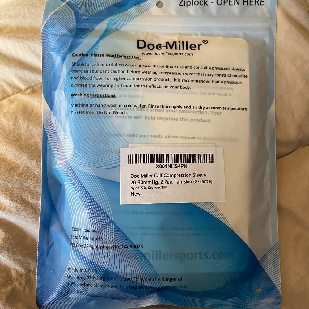 Doc Miller compression sleeves - 20-30 mmHg Tan XL